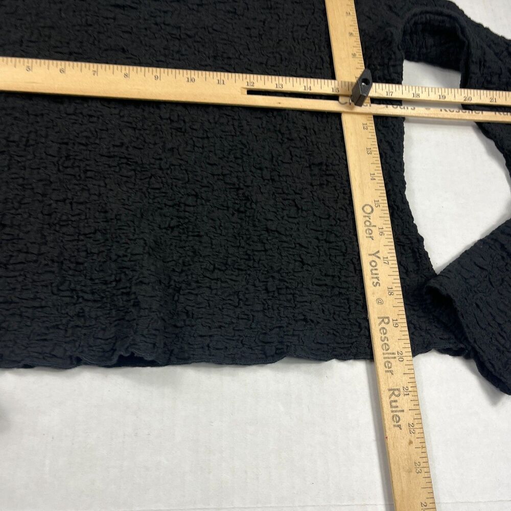 ASTR The Label Crinkle Top Black Asymmetric Y2K Long Sleeve Stretch Shirt XL - Picture 6 of 11